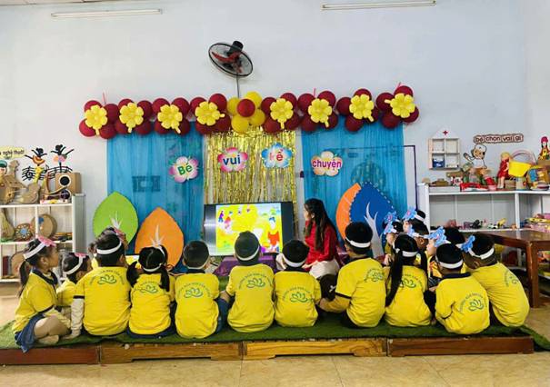 A group of kids sitting on a stage

AI-generated content may be incorrect.