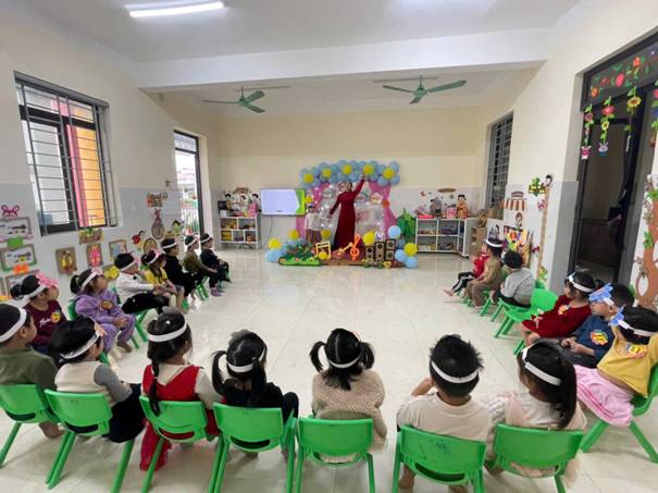 A group of children sitting in chairs in a room

AI-generated content may be incorrect.