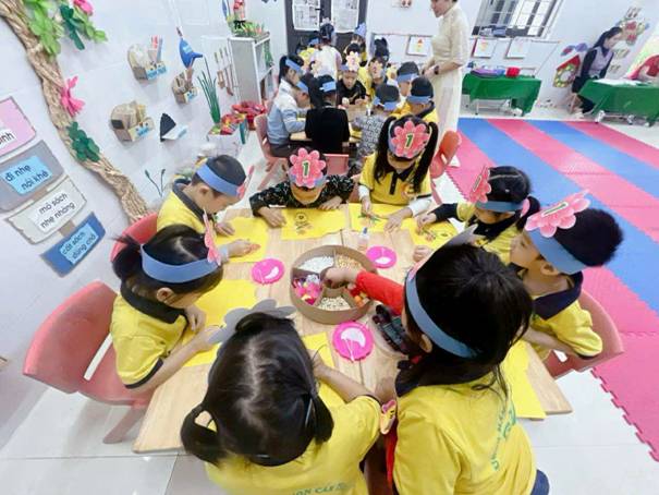 A group of children sitting at a table

AI-generated content may be incorrect.